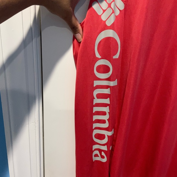 Columbia Bright Salmon Orange Long-sleeve Size Small Running Shirt With Hood - Picture 6 of 6